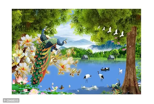 Craft Advertising Peacock Duck Scenery Sticker for Wall Room Hall Bedroom Study Room Living Room Size 24 x 36 inch-thumb0