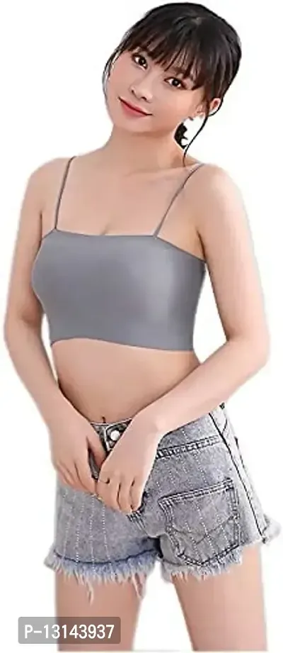 VEERAENTERPRISEES Women's Cotton Padded Non-Wired Regular Everyday Bra (Grey) (Pack of 1} Size :- 28-thumb0