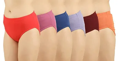 VEERAENTERPRISEES Women's Cotton Regular Seamless Everyday Panty (Multicolored) (Pack of 6 Size :- 30-thumb2