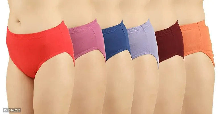 VEERAENTERPRISEES Women's Cotton Regular Seamless Everyday Panty (Multicolored) (Pack of 6 Size :- 30-thumb3