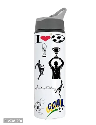 Stylish White Aluminium Printed Water Bottles For Casual Regular Gym Sports School College-thumb0