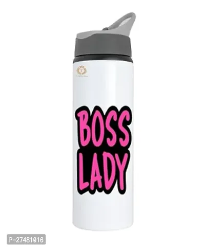 Stylish White Aluminium Printed Water Bottles For Casual Regular Gym Sports School College-thumb0