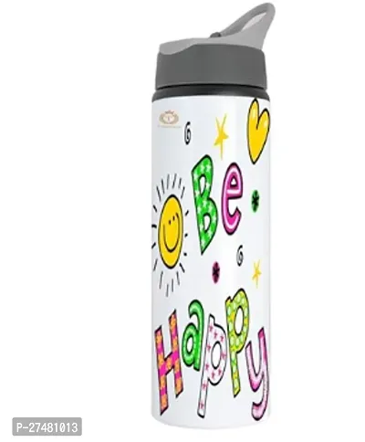 Stylish White Aluminium Printed Water Bottles For Casual Regular Gym Sports School College-thumb0