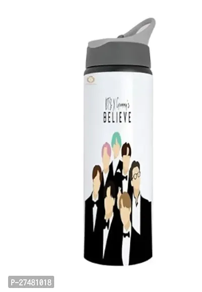 Stylish White Aluminium Printed Water Bottles For Casual Regular Gym Sports School College-thumb0