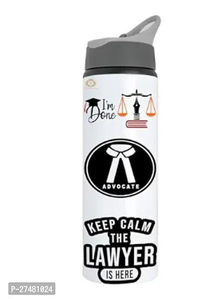 Stylish White Aluminium Printed Water Bottles For Casual Regular Gym Sports School College-thumb0