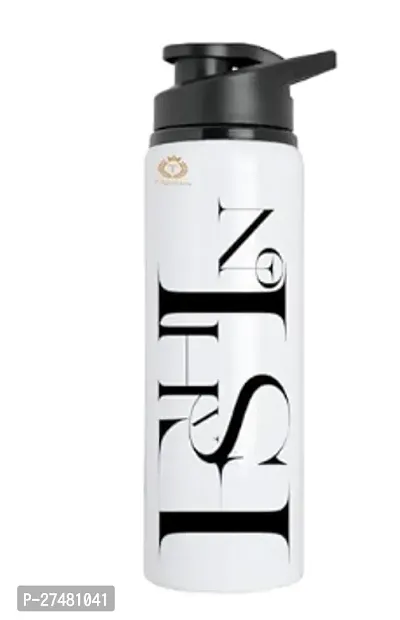 Stylish White Aluminium Printed Water Bottles For Casual Regular Gym Sports School College-thumb0