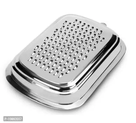 Premium Quality Stainless Steel Oval Shape Handy Grater To Make Salads (Cheese, Carrot, Cucumber) Pack Of 1-thumb0