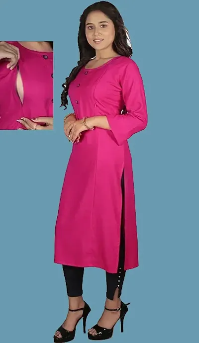 Classic Rayon Solid Kurtas for Women