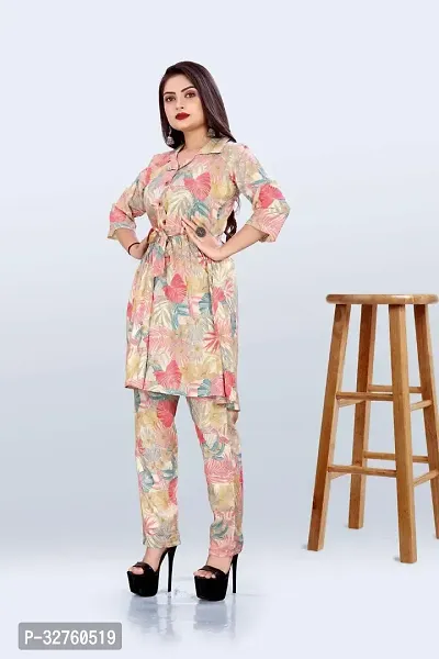 Elegant Rayon Printed Kurta And Bottom Set For Women-thumb2