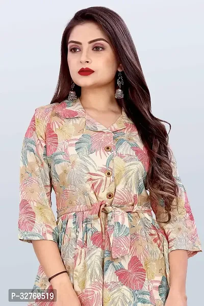 Elegant Rayon Printed Kurta And Bottom Set For Women-thumb3