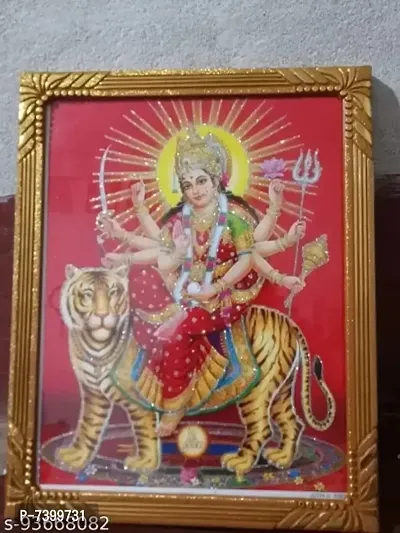 Durga Maa Photo frame Religious Frame for Wall and Pooja/Hindu Bhagwan Devi Devta Photo Frame-thumb0
