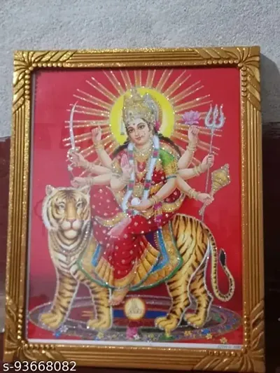 Durga Maa Photo frame Religious Frame for Wall and Pooja/Hindu Bhagwan Devi Devta Photo Frame