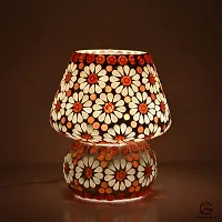 Apoorva Glass Red Mosaic Table Lamps for Home Decor Multi Color Mushroom Shape Turkish Glass Table Lamps (Medium)-thumb2