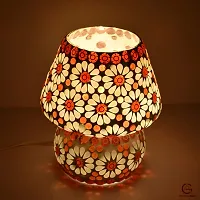 Apoorva Glass Red Mosaic Table Lamps for Home Decor Multi Color Mushroom Shape Turkish Glass Table Lamps (Medium)-thumb3