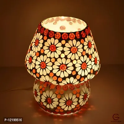 Apoorva Glass Red Mosaic Table Lamps for Home Decor Multi Color Mushroom Shape Turkish Glass Table Lamps (Medium)-thumb4