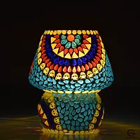 Apoorva Glass Turkish Table Lamps for Home Decor Oval Shape Mosaic Glass Table Lamp (Medium)-thumb2