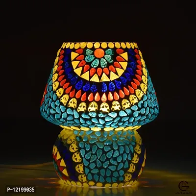 Apoorva Glass Turkish Table Lamps for Home Decor Oval Shape Mosaic Glass Table Lamp (Medium)-thumb3