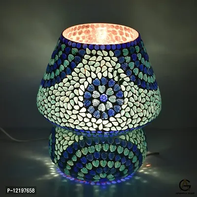 Apoorva Glass Turkish Table Lamps for Home Decor Mushroom Shape Mosaic Glass Table Lamps (Big)-thumb3