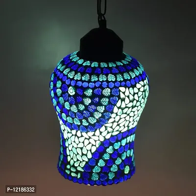 AG APPORVA GLASS Handcrafted Blue Decorated Glass Hanging Light Turkish Hanging Ceiling Lamps-thumb2