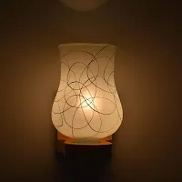 AG APPORVA GLASS Modern Fosted Glass Wall Lamps Wooden Light with Hand Decorated Fosted Glass Shade-thumb1