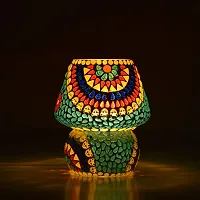 Apoorva Glass Turkish Table Lamps for Home Decor Oval Shape Mosaic Glass Table Lamp (Medium)-thumb1