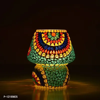 Apoorva Glass Turkish Table Lamps for Home Decor Oval Shape Mosaic Glass Table Lamp (Medium)-thumb2