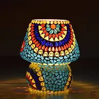 Apoorva Glass Turkish Table Lamps for Home Decor Oval Shape Mosaic Glass Table Lamp (Medium)-thumb3