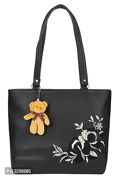 Stylish Black PU Handbag For Women-thumb0