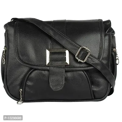 Stylish Black Synthetic Handbag For Women-thumb0