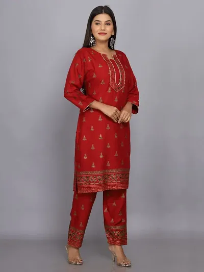 Stylish Rayon Printed A-Line Kurti