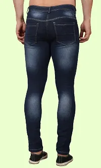 Classic Blue Cotton Blend Solid Jeans For Men-thumb1