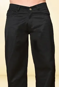 Stylish Black Denim Solid Mid-Rise Jeans For Men-thumb3