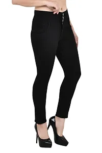 COMFITS Girls Wear Ladies Black Jeans 4 Buttons, Skinny fit, Stretchable (36)-thumb2