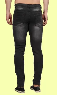 Stylish Grey Cotton Blend Solid Mid-Rise Jeans For Men-thumb1