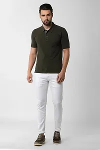 Stylish White Denim Solid Mid-Rise Jeans For Men-thumb3