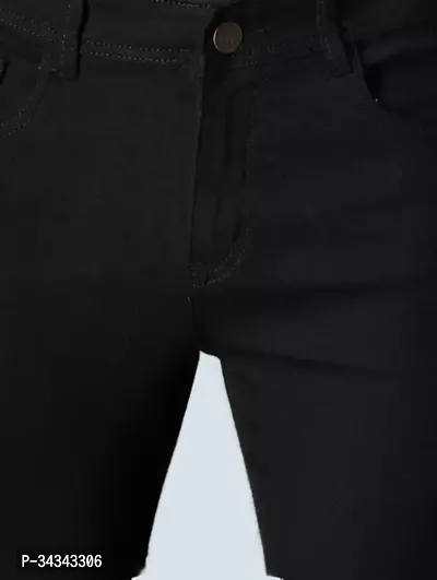 Stylish Black Denim Solid Jeans For Men-thumb3