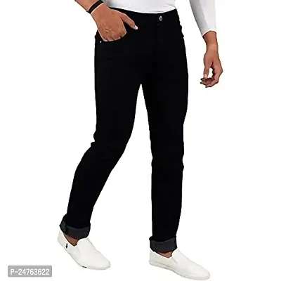 COMFITS Men's Boys Black Stylish  Formal Plain Jeans (36)