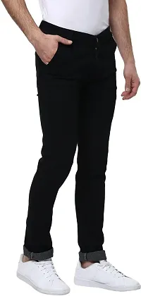 Stylish Black Cotton Blend Mid-Rise Jeans For Men-thumb3