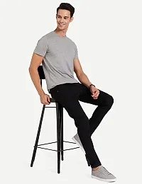 Stylish Black Cotton Blend Solid Slim Fit Mid-Rise Jeans For Men-thumb2