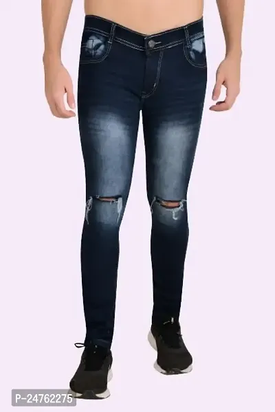 COMFITS Men's Fashion Blue Plain Jeans (30)-thumb0