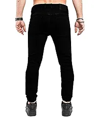 COMFITS Men's Boys Black Stylish Jeans Knee Cut (28)-thumb2