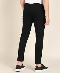 Stylish Black Denim Solid Mid-Rise Jeans For Men-thumb1