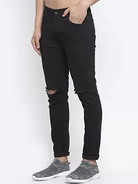 Stylish Black Polycotton Mid-Rise Jeans For Men-thumb3