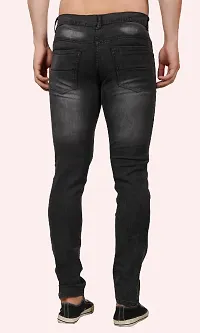 Stylish Cotton Blend Slim Fit Jeans For Men-thumb1