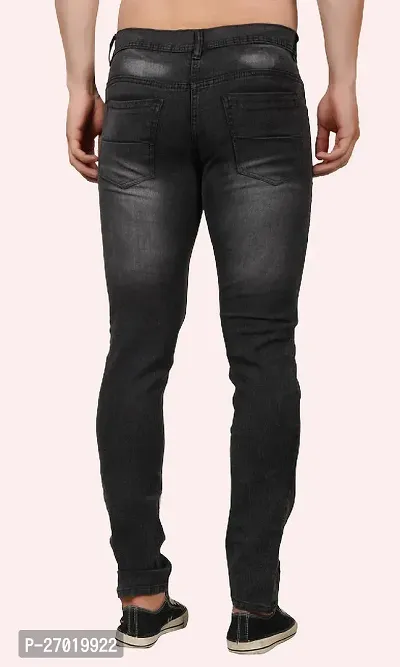 Stylish Cotton Blend Slim Fit Jeans For Men-thumb2