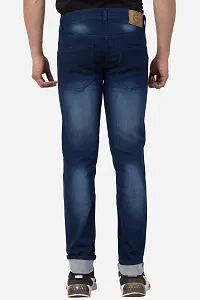 Classic Blue Cotton Blend Solid Jeans For Men-thumb2