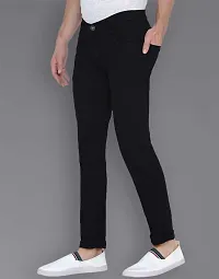 Stylish Black Cotton Blend Mid-Rise Jeans For Men-thumb2