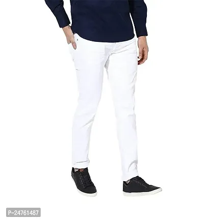 COMFITS Men's | Boys | Black Plain Casual Stylish Jeans (36, White)