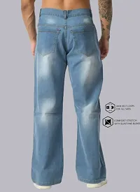 Stylish Blue Solid Denim Mid-Rise Jeans For Men-thumb1