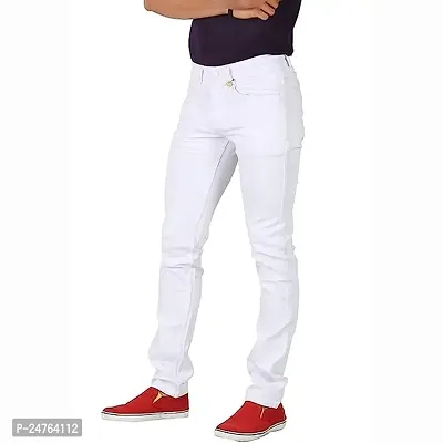 COMFITS Men's Fashion White Plain Jean (36)-thumb0